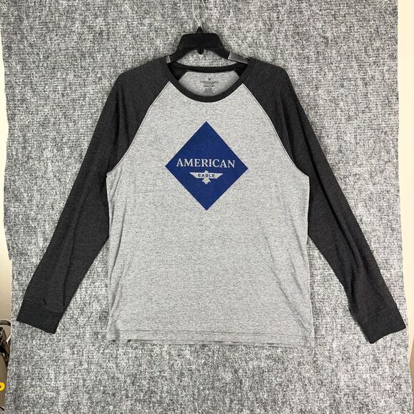 American Eagle Shirt Extra Large Mens Seriously Soft Casual Long-Sleeve Raglan - Picture 1 of 10